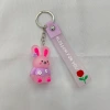 Creative cartoon rabbit soft rubber keychain rabbit three-dimensional figurine pendant Specification image